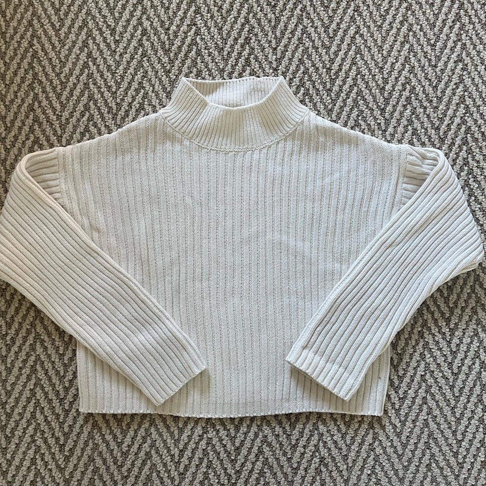 Zara girls ribbed knit sweater - cream size 11-12